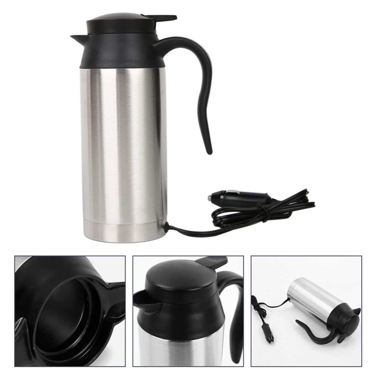 Hervidor Eléctrico de Viaje para Coche 750ml Acero Inoxidable