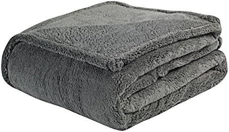 WarmZone Heat Reflective Blanket, Grey (Twin) – Thermo-Conducive Coating Reflects Body Heat for Pleasant Warmth – Ultra-Soft Micro-Sherpa Fabric – 100% Safe, No Cords or Plugs – Machine Washable
