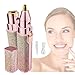Produktbild Elektrorasierer für Damen, Gesichtshaarentferner 2 in 1 Multifunktion Augenbrauen Trimmer Schmerzloses USB Wiederaufladbar LED Licht,für Gesicht Härchen/Augenbrauen/Körper (Rosa)