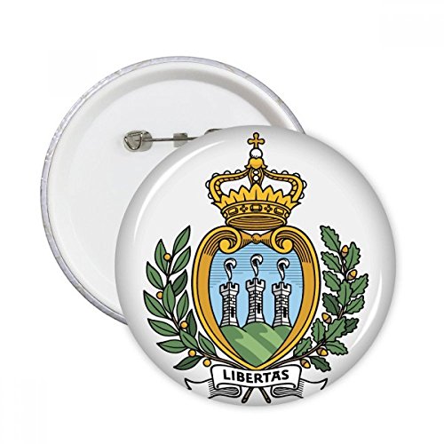 Badge San Marino Europe lot de 5 broches rondes taille L pour vêtements