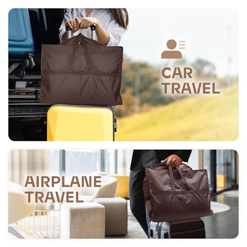 Image of Lazebox 43 inch Travel Garment Bag with Accessories Zipper Pocket, Heavy Duty Suit Bag for Suits, Tuxedos, Dresses, Coats, Brown, 1 pack
