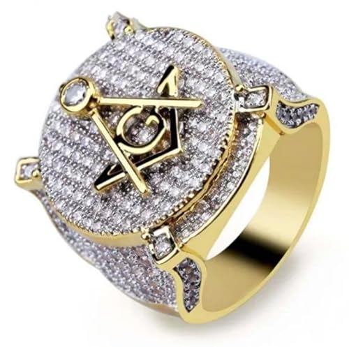 フリーメイソン ゴールド リング 指輪 ジルコニア ブリンブリン アンティーク