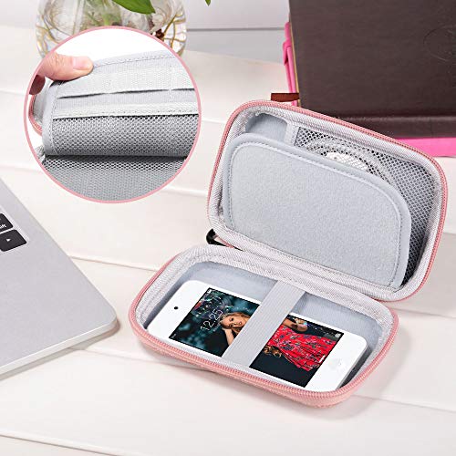 ULAK MP3 MP4 Player Case Portable Travel Carrying Bag Organizer for iPod Touch 7th/6th/5th Gen/Soulcker/Sandisk MP3 Player/G.G.Martinsen/Sony NW-A45/Earphones, USB Cable, Memory Cards, Glitter