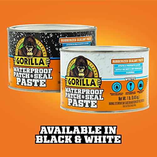 Image of Gorilla Waterproof Patch & Seal Rubberized Sealant Paste; White; 1lb Can (Pack of 1)