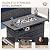 Aoxun Patio Furniture Sets, 12-Piece Outdoor Patio Furniture with 44'' Propane Gas Firepit Table, Wicker Outdoor Conversation Set Sectional Sofa for Backyard, Poolside, Garden