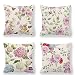 SCVBLJS Funda de cojín verde para sofá de pájaros, funda de almohada para cama de 45 x 45 cm, funda de cojín de flores, color verde