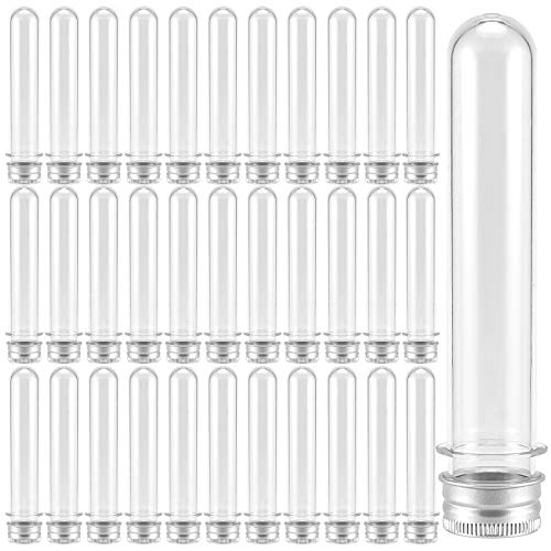 Tubes à essai en plastique transparent 40ml avec bouchon à vis ZOENHOU pour sels de bain Lot de 50