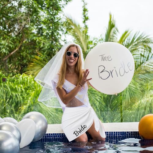 Bachelorette Party Bride Cover ups - Bride to Be Sarong Beach Skirt for Bridal Shower Bachelorette Party Accessory Bridesmaids Gifts White4