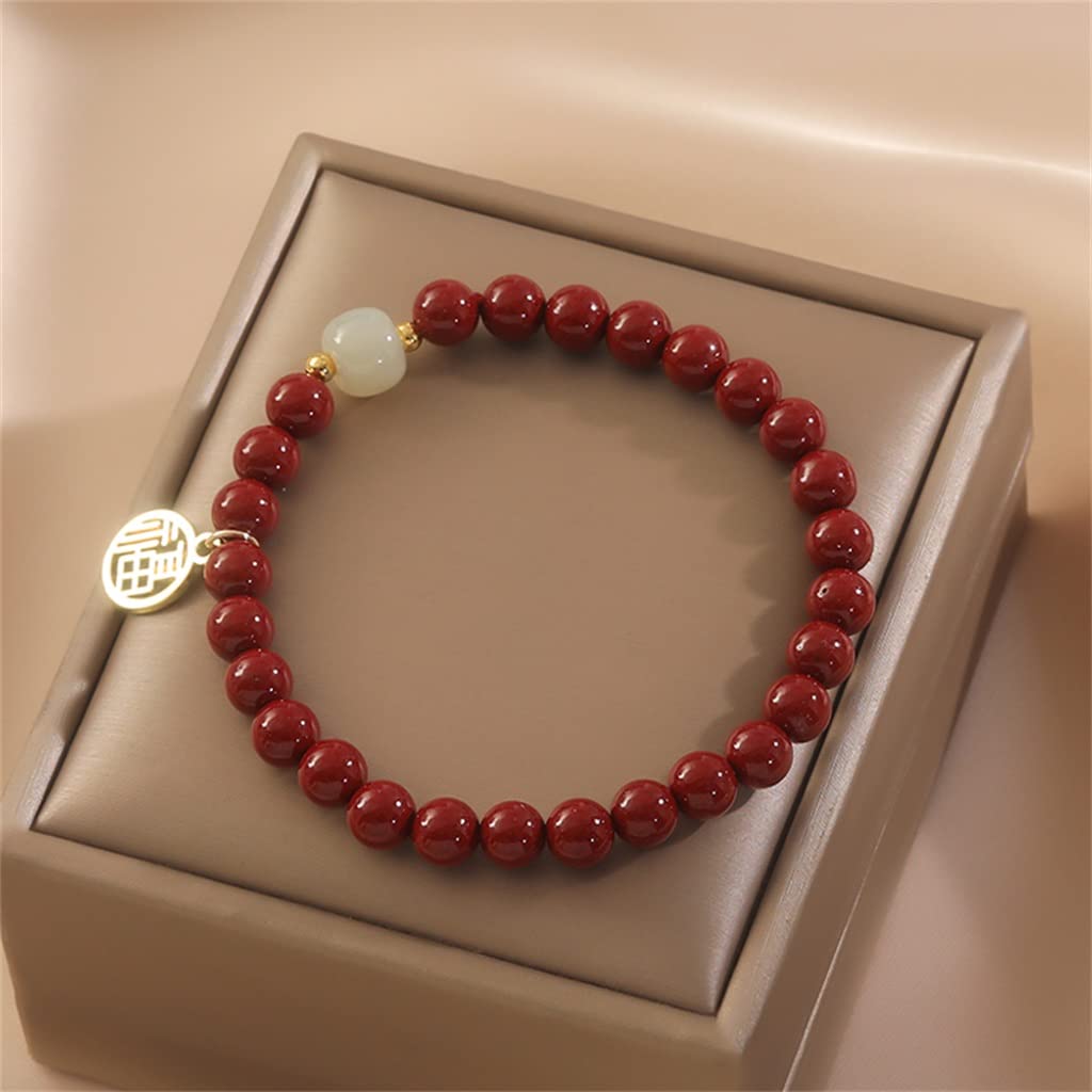 BBSJ Vermilion Transfer Bead Bracelet Women's Single And Wada Yufu Brand Pendant Hand String Gift