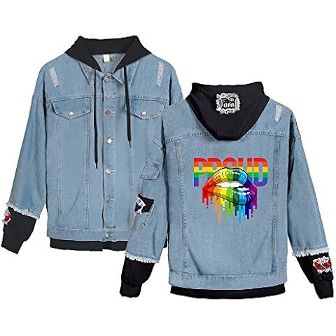 APHT Men and Women Denim Jacket LGBT Gay Lesbian Pride Jacket Long Sleeve Sweatshirts Fashion Sport Coat Blouse Shirts Outwear Cover