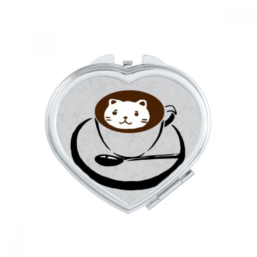 Miroir compact maquillage portable mignon multicolor en forme de coeur