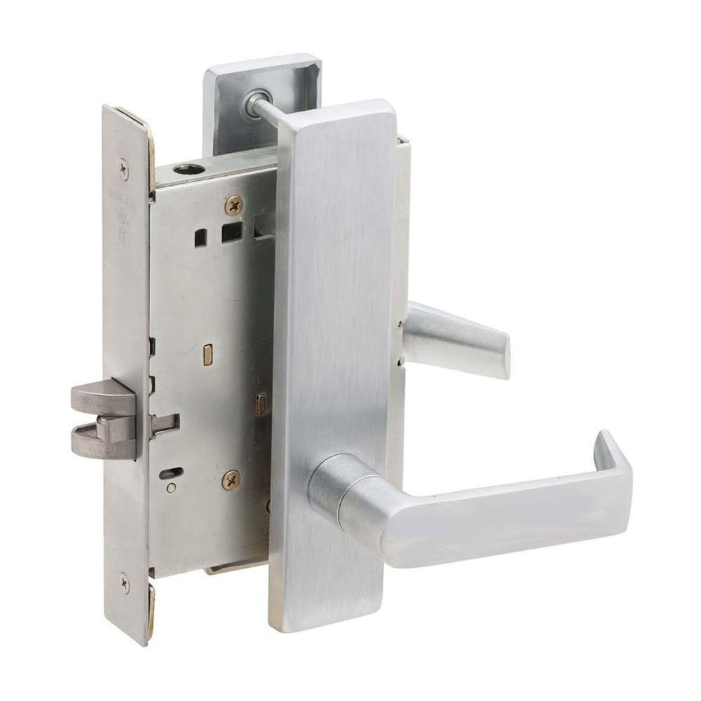 Serrure à mortaiser Schlage L901006L626 avec levier 06 et rosace L chrome satiné
