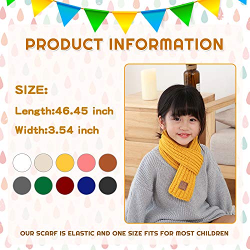 Xiaohawang Kids Winter Knitted Scarves Wraps Toddler Boys Thick Neck Warmer Baby Girls Warm Scarf Solid Color (J-Black) #TOP3