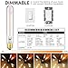 Duoled 7.3 Inch E26 Led Bulb 40 watt,Dimmable Tubular Bulb 4W,2700k Warm White Edison Bulbs,T10 Long Clear Glass Light Bulb for Rustic Pendant,Industrial Pipe,Wall Sconces,Chandeliers,6 Pack