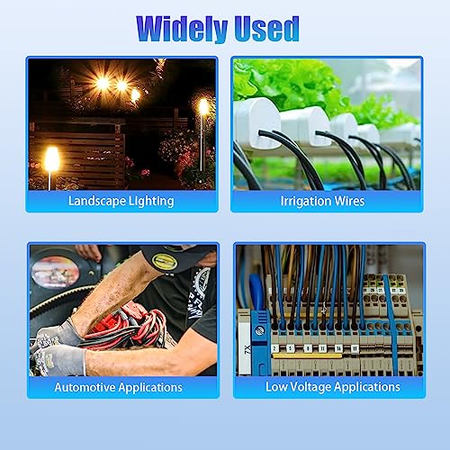 30PCS Waterproof Wire Electrical Connectors 22AWG-14AWG, Outdoor Seal Electrical Twist Nuts Caps Cable Terminal Connector for Landscape Light, Irrigation Valves, Wet Location Installation, Black - Thumbnail 6
