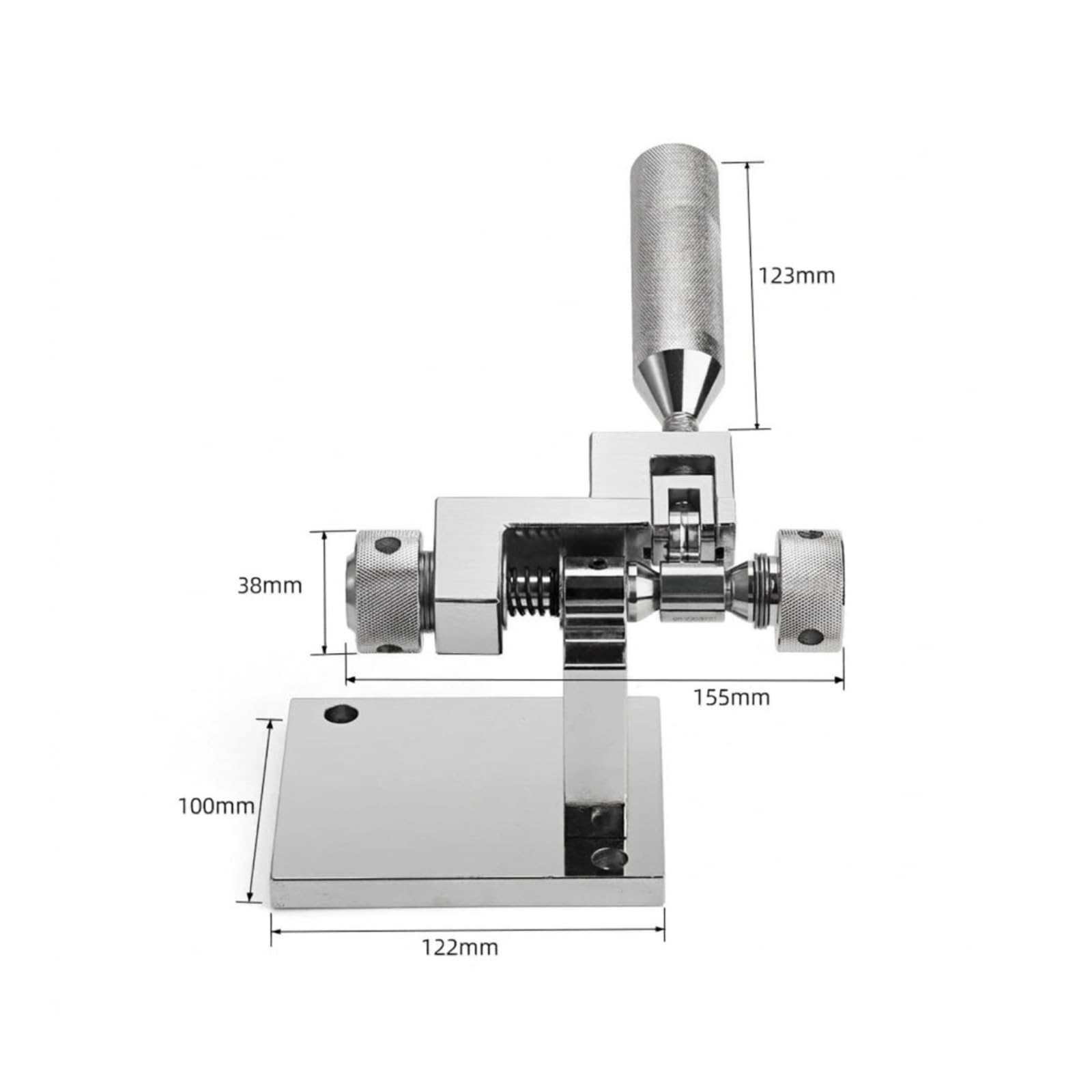 Manualer Ringexpander Ringdehner Ringspanner Ringsizer aus Massivem Stahl mit Schraubtrieb Und Stabiler Säule Inklusive Basisplatte mit Bohrungen für Atelier Schmuckfertigung Reparaturservice