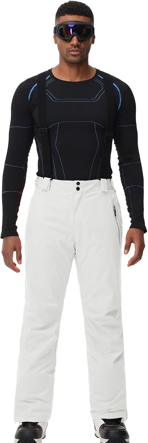 YEEFINE Men's Snow Ski Pants Insulated Waterproof Warm Winter Outdoor Snowboard Bibs with Suspenders - Image 3