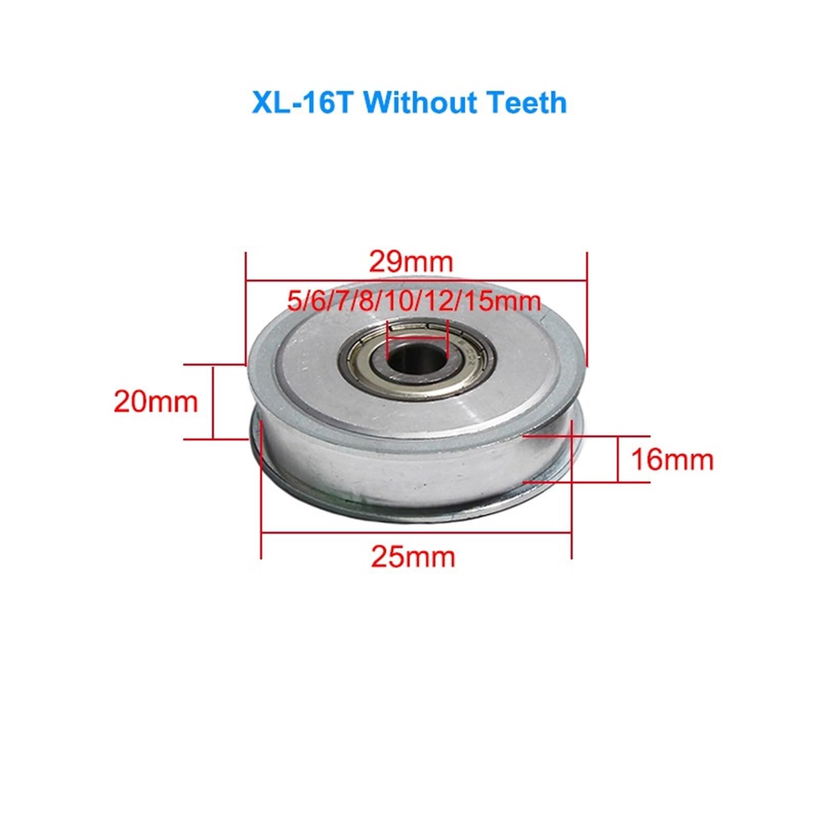 XL-16T - Polea guía tensora de correa de aleación de aluminio, 16 mm (10 mm) de ancho de correa, duradera y ajustable, ideal para un funcionamiento suave en maquinaria y equipo