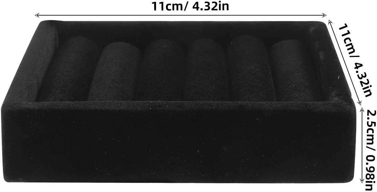 BESTOYARD Jewelry Tray for Rings and Earrings Compact Lined Organizer Tray Portable Display Holder for Drawer Dresser Jewelry Storage image 2