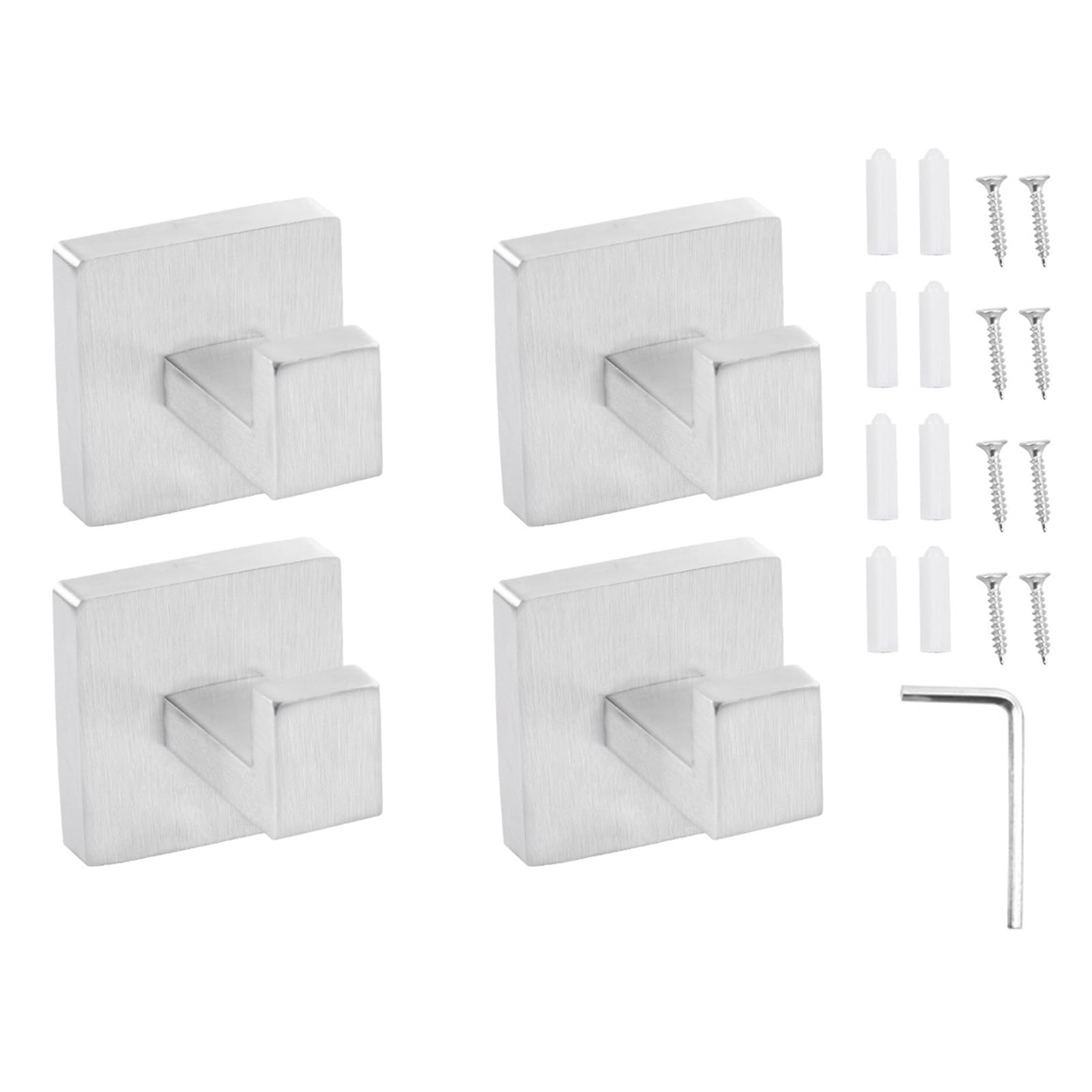 Tsophreniq Brushed Silver Multipurpose Suction Cup Hook Clip 4 Packs Clear Designs And Sturdy Holders For Domestic Use Household Accessory Creative Designs Hook