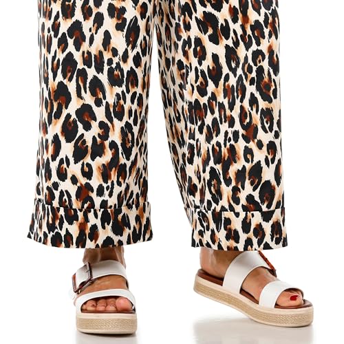 Nine West Womens Wide Leg Leopard Print Pants3