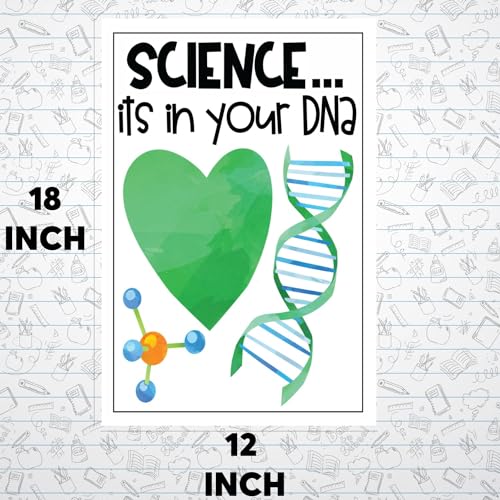 HASIDU Pôster Science It's In Your DNA Classroom - 30,5 x 45,7 cm - para quadro de avisos - Decoraç