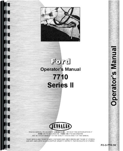Operators Manual Ford 7710 Tractor 1987-1989      Plastic Comb