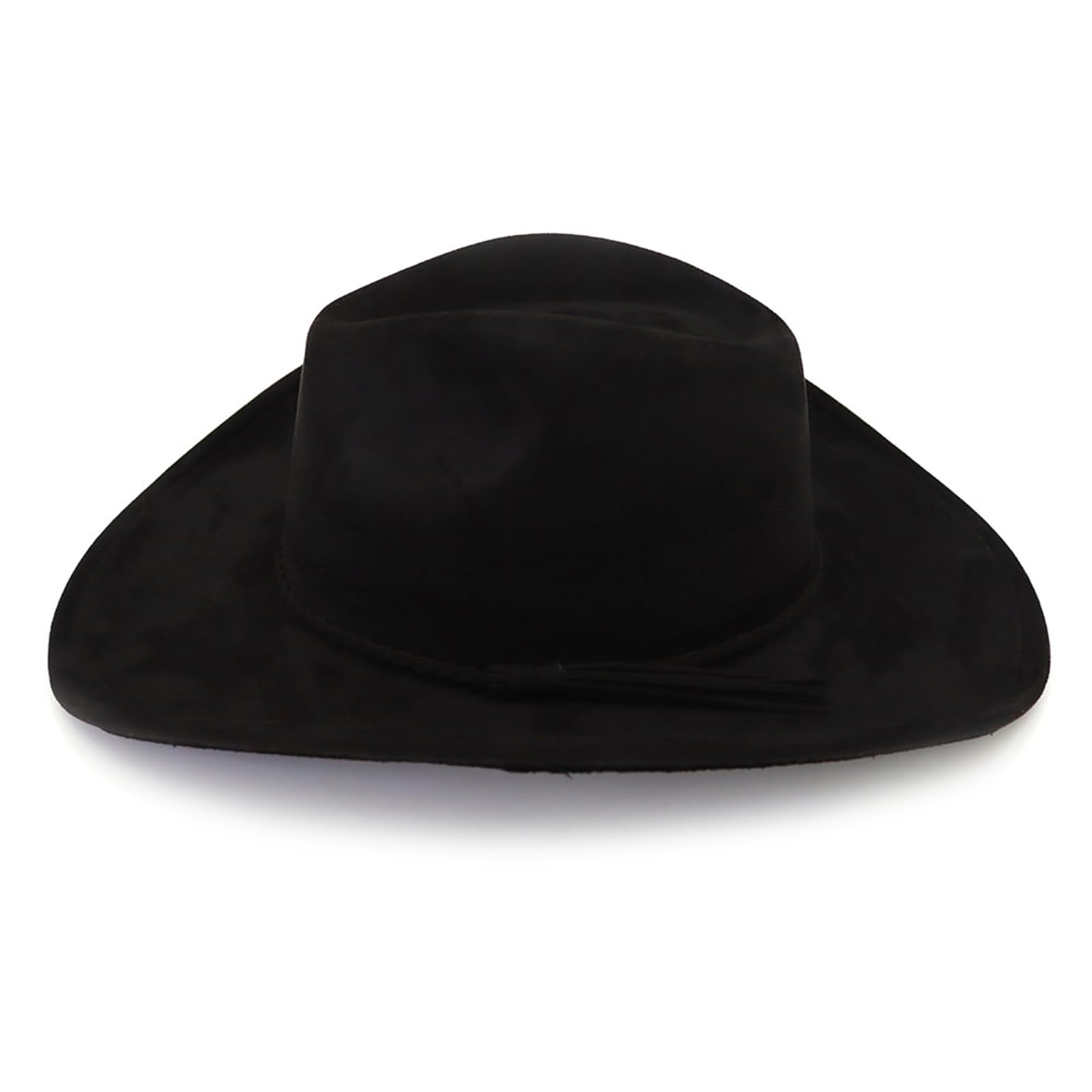 Cappello da cowboy occidentale per donne e uomini classici Fedora cappelli a tesa larga in pelle scamosciata cappello da cowboy per le donne con fibbia cintura