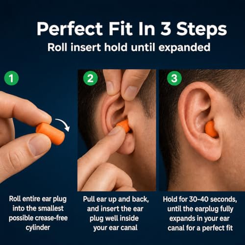 Image of The Ear Buddy Premium Soft Foam Ear Plugs for Sleeping Noise Cancelling, Hearing Protection Earplugs for Shooting Range, Concerts, Work & Travel, Noise Reduction Rating 32 Decibels, 50 Pairs