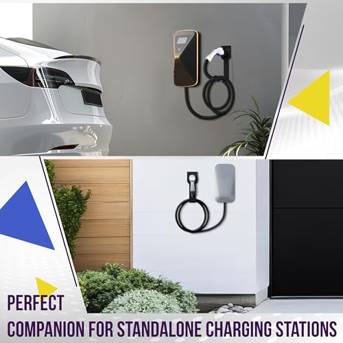 Image of ENERLITES J1772 EV Charger Holder Wall Mount, Heavy-Duty Steel