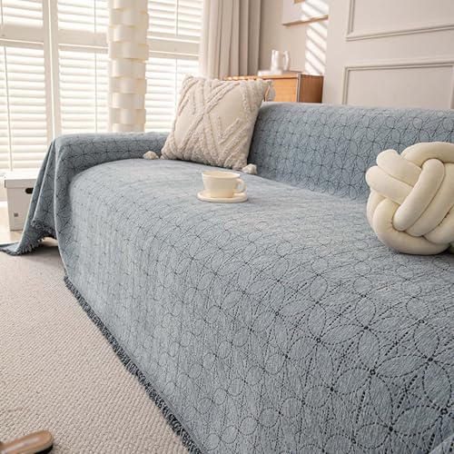Housse de canapé modulable antidérapante et réversible en chenille - 3