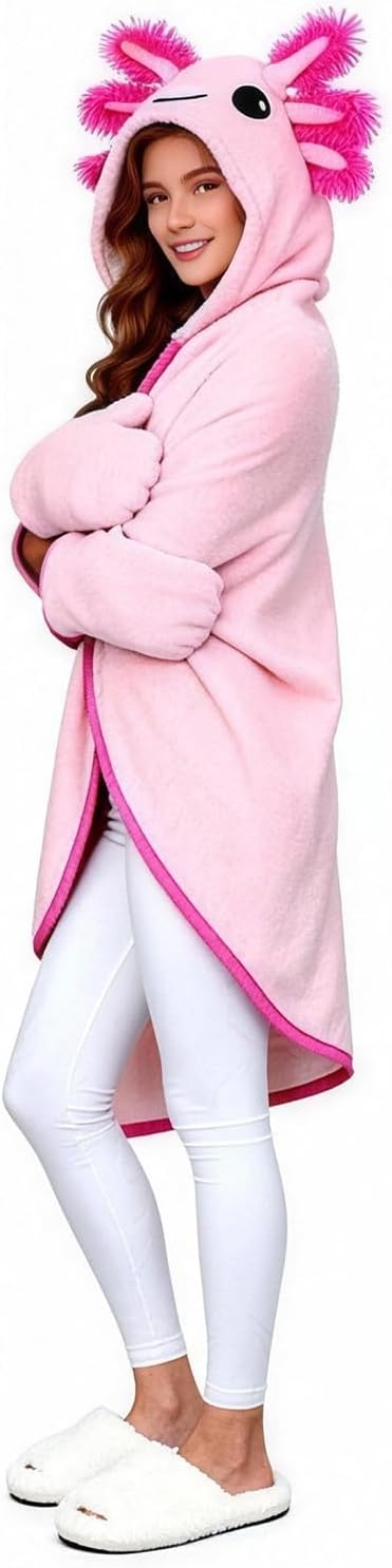 Wearable Blanket Hoodie for Women Men, Cloak Cape Coat Hooded Pancho Warm Winter Poncho with Hood Christmas Gifts