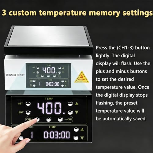 Placa calefactora eléctrica PCB con pantalla LED de temperatura regulable 5