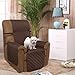 U-NICE HOME Recliner Chair Covers Reversible Chair Cover Pet Covers for Dogs with Elastic Straps Water Resistant Diamond Quilted (28''Recliner Oversized, Coffee/Beige)