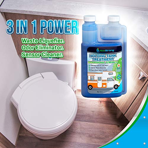 Eco Strong Rv Toilet Treatment | Black Holding Tank Deodorizer And Waste, Tissue, Sewage Digester - Perfect For Campers, Rvs, Boats, And More - 17Oz, Lavender Scent #TOP5