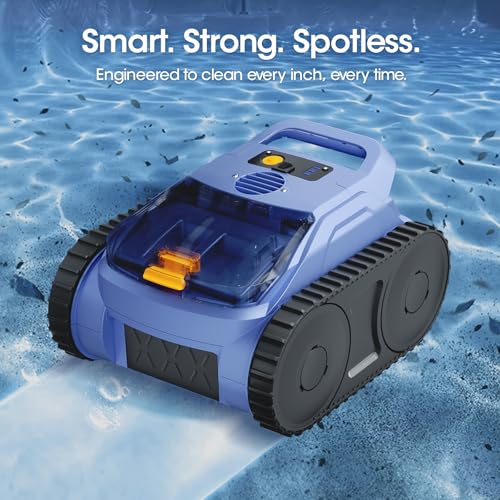 Image of Cordless Robotic Pool Vacuum with Smarter Navigation & Track Drive, Dual 180W Brushless Motors, Wall & Waterline Climbing, 150-Min Runtime, for Inground & Above-Ground Pools up to 2,150 Sq. Ft.
