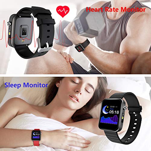 Bingofit 1.54" Full Touch Screen Smart Watch, Waterproof Activity Tracker Sport Watch with Heart Rate Blood Pressure Monitor, Step Calorie Sleep Tracker Fitness Watch Men Women for Android & iOS Phone - Thumbnail 3