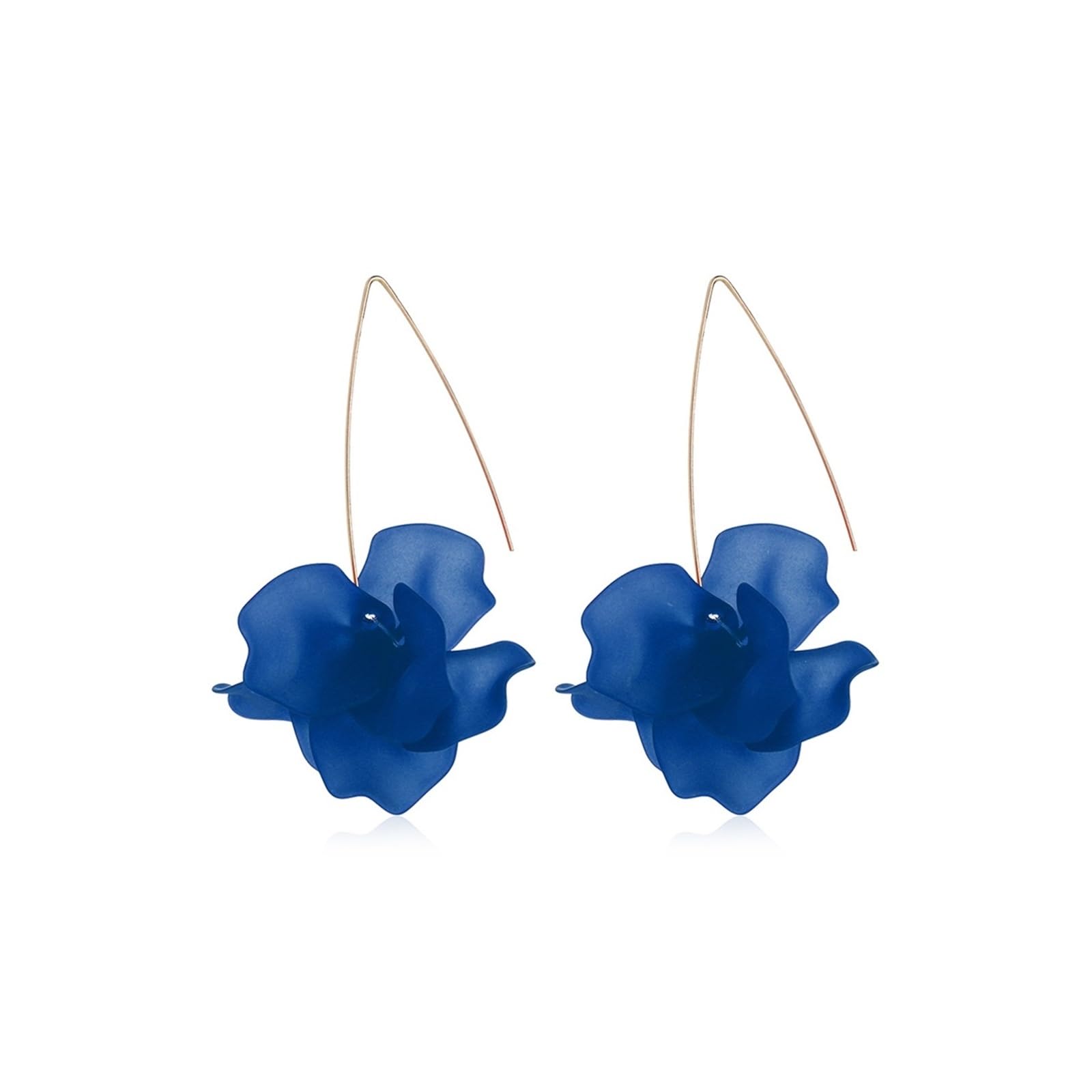 1 Coppia di Design colorato Fiore in Resina Lunga Lunghe Orecchini da Donna Fatti a Mano.