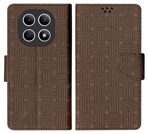 Image of SBMS Flip Cover for Redmi Note 15 5G Poco M8 5G Back Cover Case with Magnatic Closure | Genuine Leather Finish | Inbuilt Stand | Card & Money Pocket | Wallet Style Flip Back Case Cover (Mat Brown)