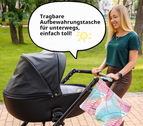TRASUN Wetbag Kindergarten Nasstasche Windel Taschen Schwimmsachen Nassbeutel Nasse und Trocken Wickeltasche 2er Wasserdicht Waschbar… – Ansicht 4
