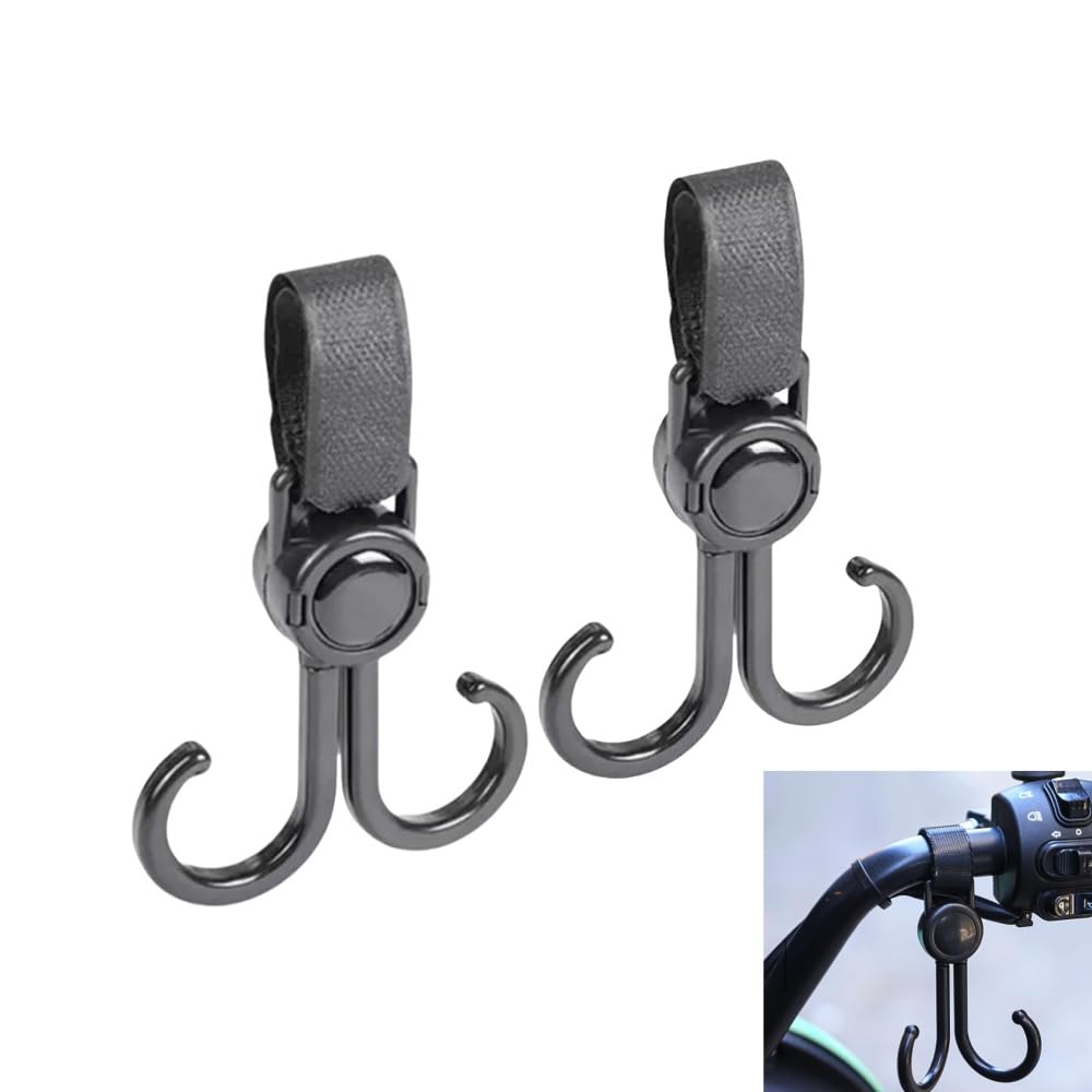 2 Ganci Per Passeggino In Pelle PU - Universali, Antiscivolo, Con Cinghie In Velcro, Portata 5kg, Per Borse, Zaini E Spesa, Accessori Pratici Per Carrozzina