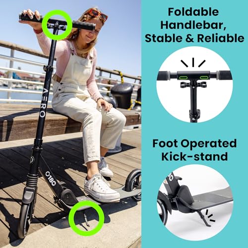 Aero Big Wheels Kick Scooter para crianças de 8 anos, adolescentes de 12 anos ou mais, jovens e adul