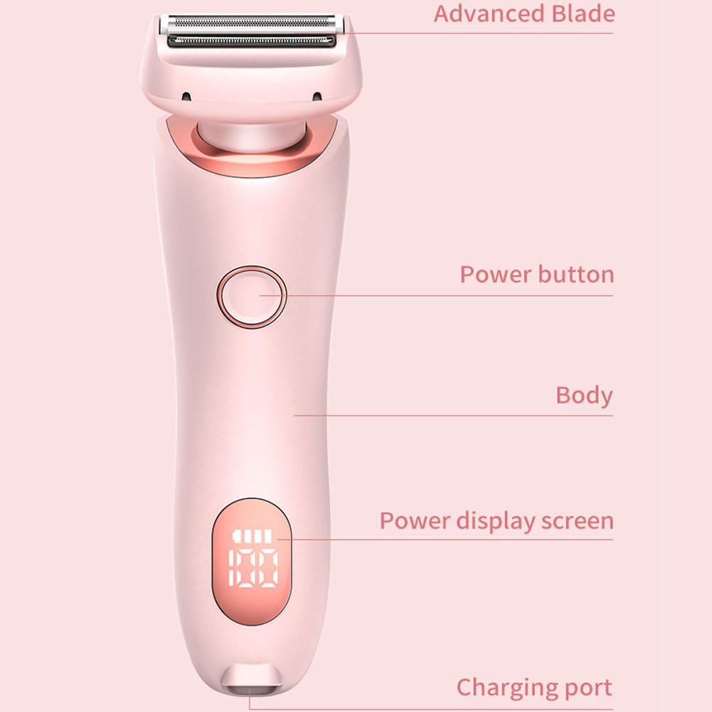 Glisse Pro Haarentferner Boulina, Boulina Rasierer Damen, Rasierer Damen Elektrisch, Ipx7 Waterproof, Cordless USB Wet/Dry Epilator With LED Display, For Face, Bikini, Legs, Arms, Body