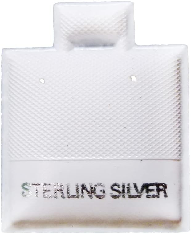 CuteBox 1.5" x 2" 10KT Gold Imprinted White Puff Pad Earring Card 100pc for Retail, Showcase, Tradeshow, Jewelry Display, Storage, Tabletop, Organization, Jewelry, Clip, Wire, Post Earrings