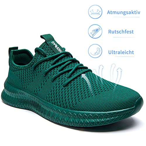 Tvtaop Damen Sneaker Laufschuhe Turnschuhe Straßenlaufschuhe rutschfest Leichtgewichts Atmungsaktiv Walkingschuhe Outdoor Tennisschuhe Sportschuhe Freizeitschuhe,Dunkelgrün 38 EU