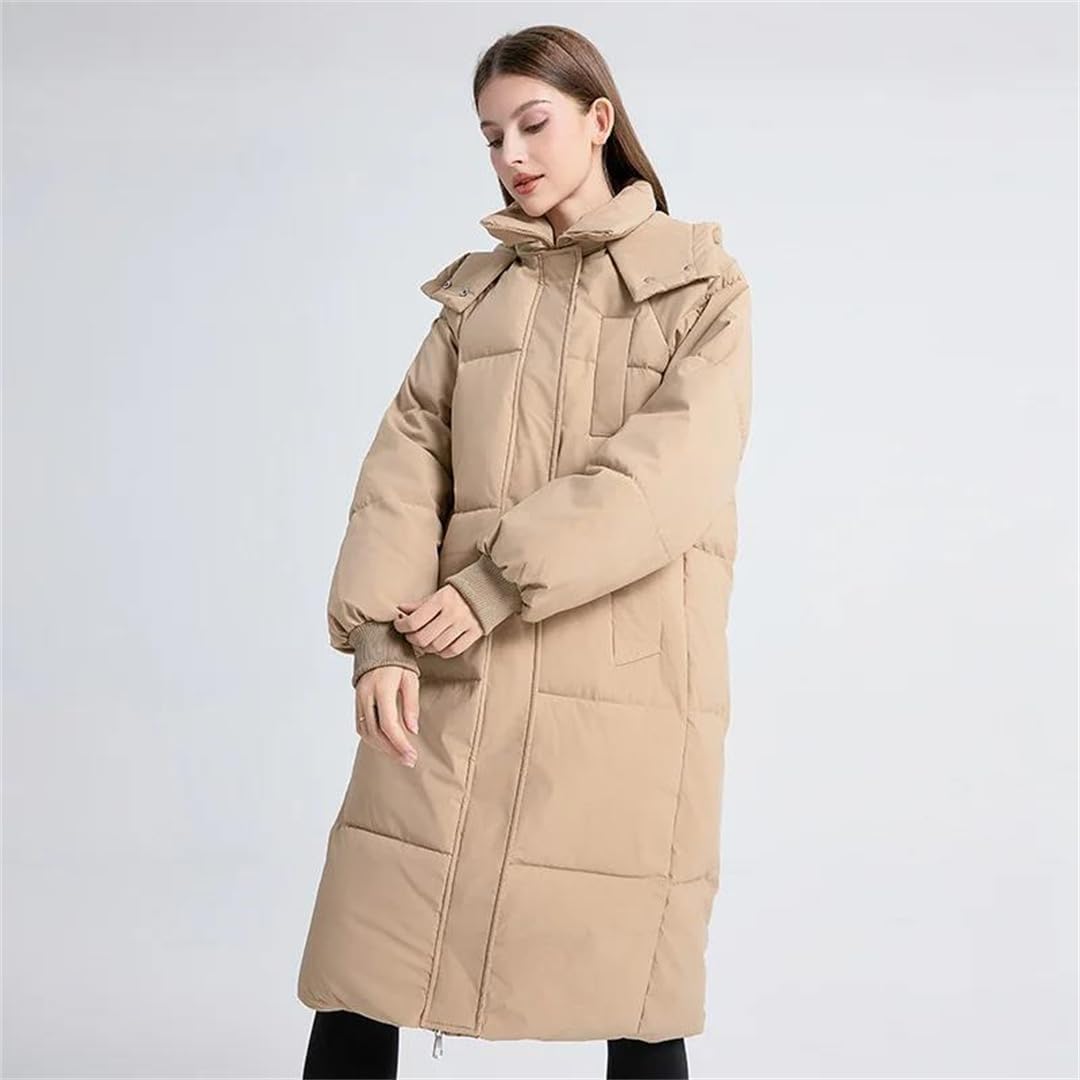 Women Long Warm Down Jackets White Outerwear Hooded Down Jacket Thick Snow Parker Coat