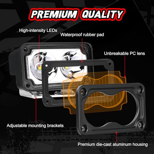 Image of LED Pods Amber 3 Inch Off Road Driving Fog Pod Light Bar
