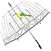 Kung Fu Smith Birdcage Transparent Clear Dome Bubble Umbrella for Women and Girls, Safe Manual Open & Windproof Rain Umbrella