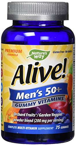 Nature's Way Nature's Way Alive! Mens 50+ Premium Gummy Multivitamin, Full B-Vitamin Complex, 75 Gummies, 75 Count (Pack of 12)