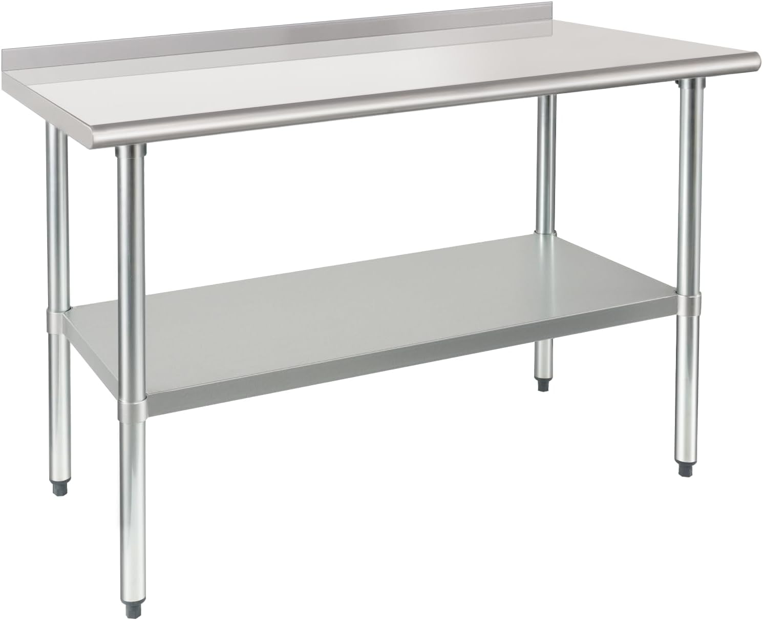 HARDURA Stainless Steel Prep & Work Table 24 x 48 Inches Backsplash